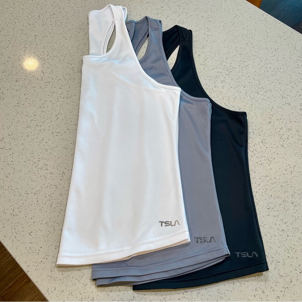 3 PACK: TSLA Racer Back Workout Tank Tops